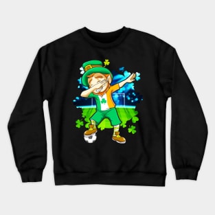 Soccer Dabbing Leprechaun Irish St Patricks Day Crewneck Sweatshirt